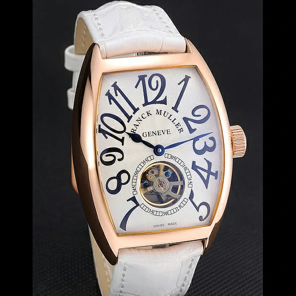 Franck Muller Casablanca White Croco Leather Strap White Dial new59265