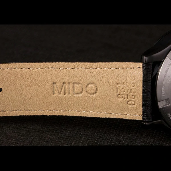 Mido Multifort Black Croco Leather Strap Black Silver Dial new59270