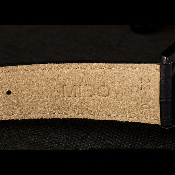 Mido Multifort Black Croco Leather Strap White Silver Dial new59273