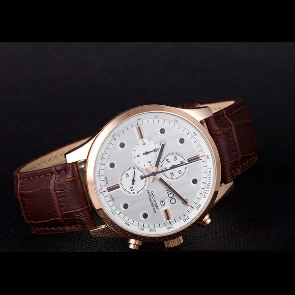 Mido Multifort Brown Croco Leather Strap White Dial new59275
