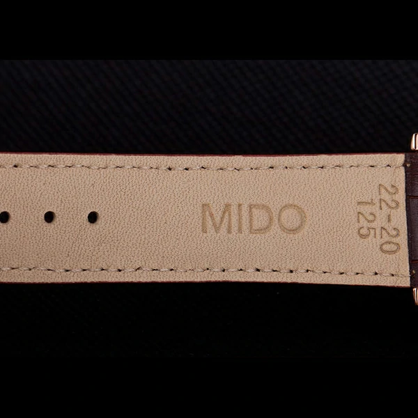 Mido Multifort Brown Croco Leather Strap White Dial new59275