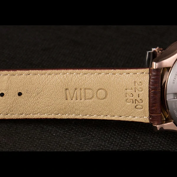 Mido Multifort Brown Croco Leather Strap White Silver Dial new59276