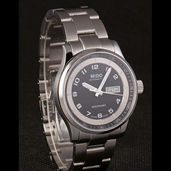 Mido Multifort Stainless Steel Strap Black Silver Dial new59277