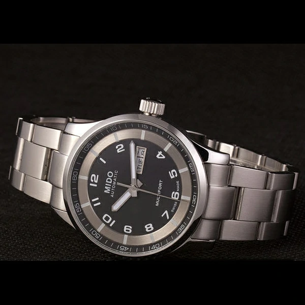 Mido Multifort Stainless Steel Strap Black Silver Dial new59277