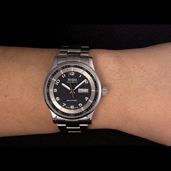 Mido Multifort Stainless Steel Strap Black Silver Dial new59277