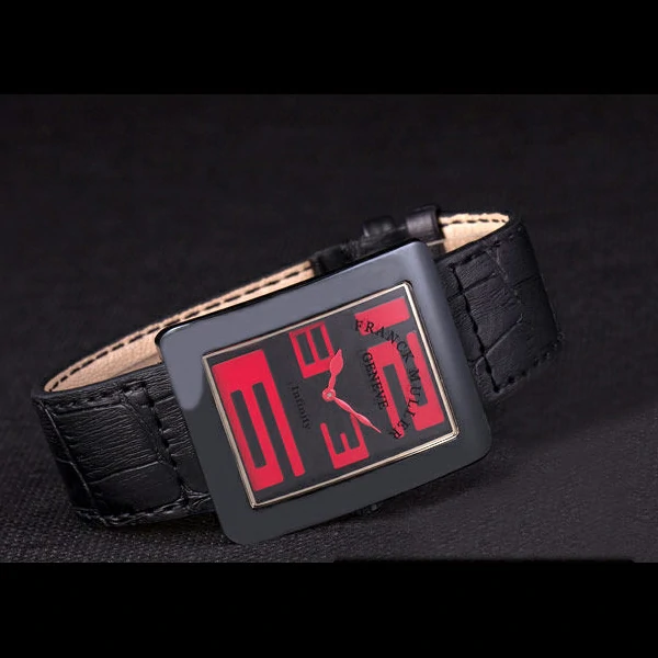 Franck Muller Infinity Red Dial Numbers Black Croco Bracelet new59287