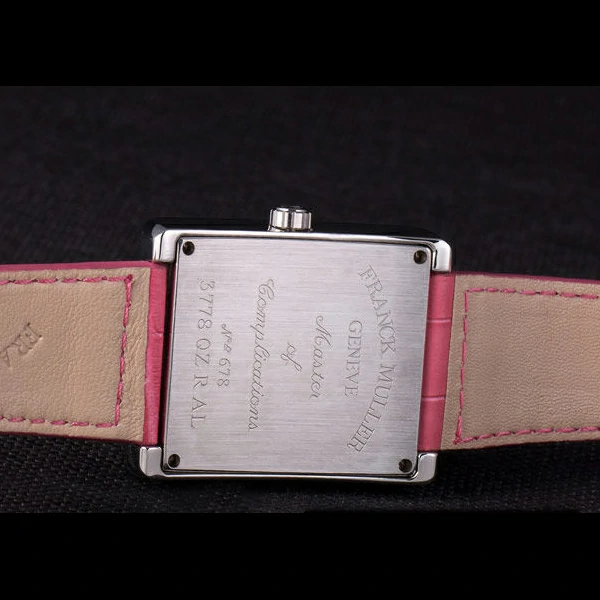 Franck Muller Infinity Diamond Encrusted Rose Gold Bezel Pink Croco Bracelet new59292
