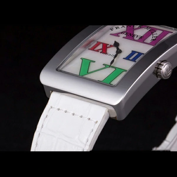 Franck Muller Infinity Stainless Steel Bezel White Croco Bracelet new59293