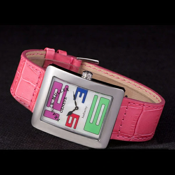 Franck Muller Infinity Stainless Steel Bezel Pink Croco Bracelet new59295