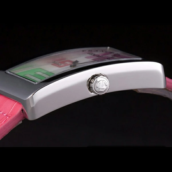 Franck Muller Infinity Stainless Steel Bezel Pink Croco Bracelet new59295