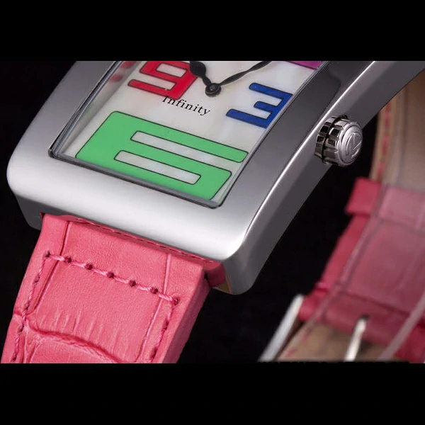 Franck Muller Infinity Stainless Steel Bezel Pink Croco Bracelet new59295
