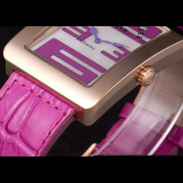 Franck Muller Infinity Rose Gold Bezel Fuchsia Croco Bracelet new59296