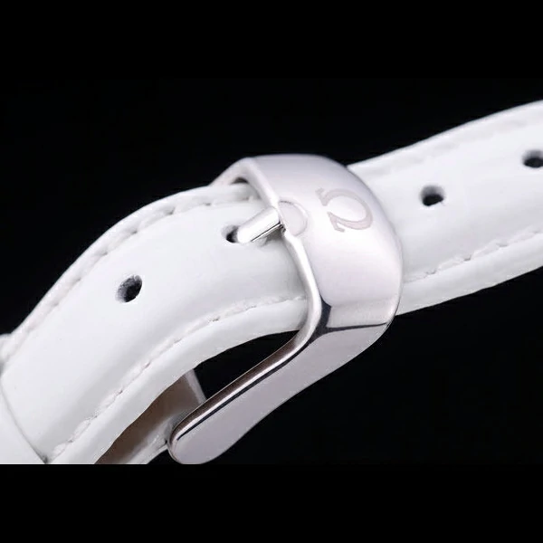 Omega Seamaster Lady White Leather Bracelet White Patterned Dial new59347
