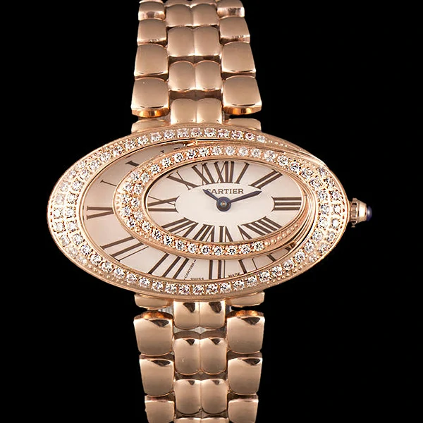 Cartier Baignoire Hypnose White Dial Diamonds Gold Case Gold Bracelet new59381