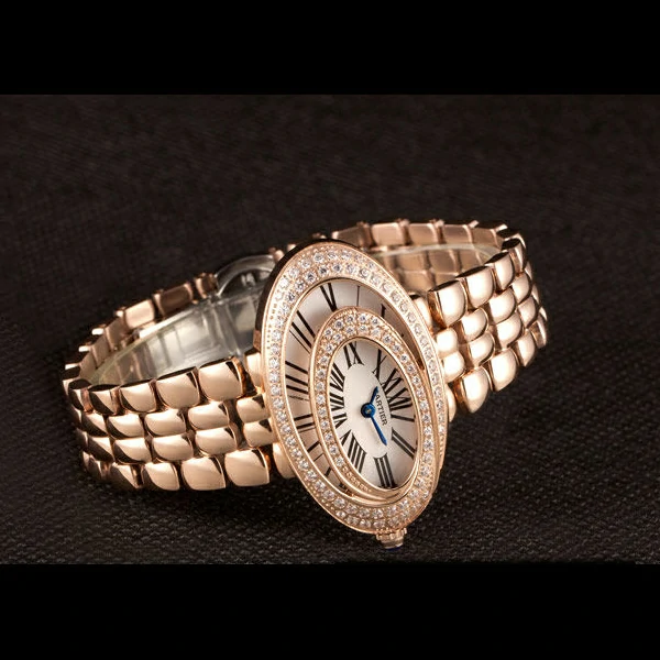 Cartier Baignoire Hypnose White Dial Diamonds Gold Case Gold Bracelet new59381