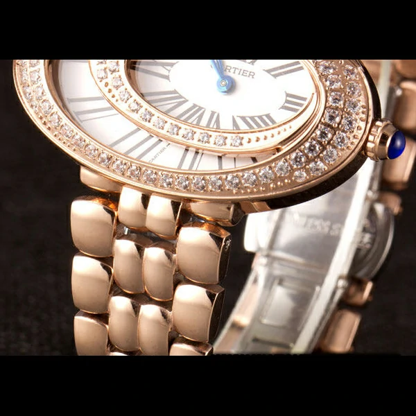 Cartier Baignoire Hypnose White Dial Diamonds Gold Case Gold Bracelet new59381