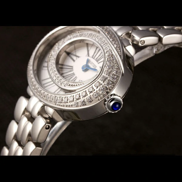Cartier Baignoire Hypnose White Dial Diamonds Steel Case Steel Bracelet new59382