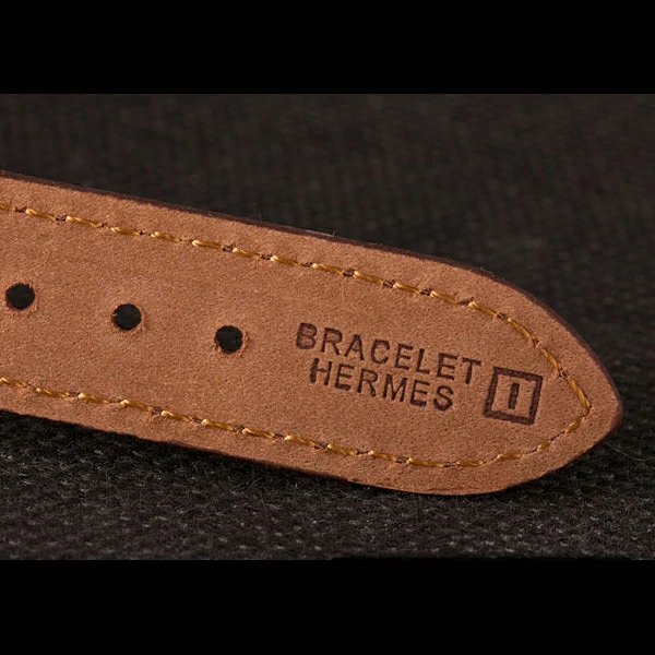 Hermes Classic MOP Dial Brown Leather Bracelet new59397