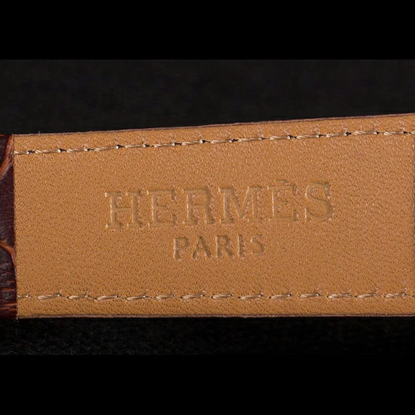 Hermes Classic Croco Leather Strap Silver Dial new59401
