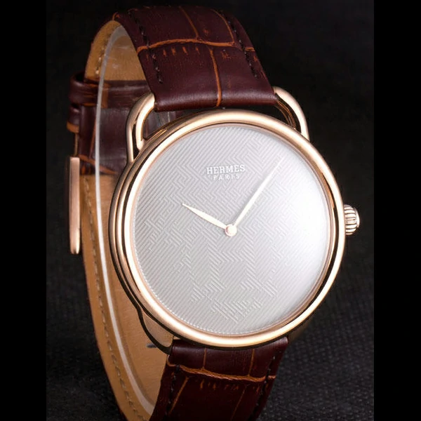 Hermes Classic Croco Leather Strap Silver Dial new59401