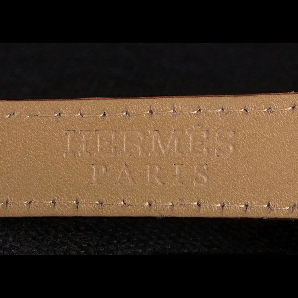 Hermes Classic Croco Leather Strap Silver Dial new59402