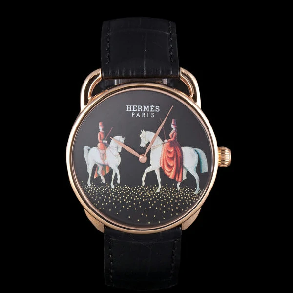 Hermes Classic Croco Leather Strap Black Dial new59403