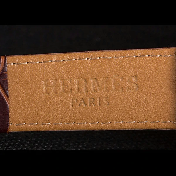 Hermes Classic Croco Leather Strap Rose Gold Dial new59405