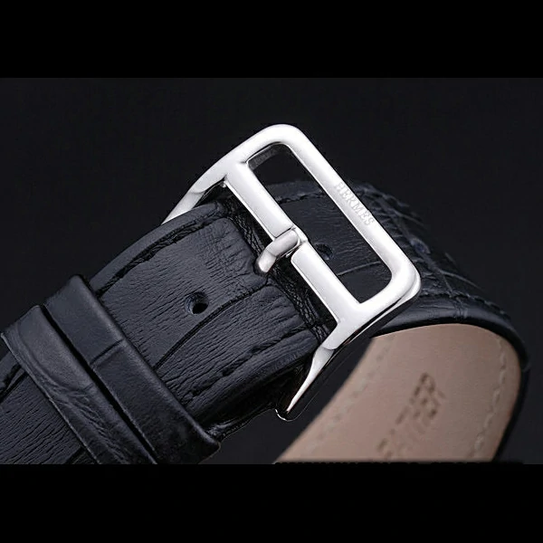 Hermes Classic Croco Leather Strap Silver Dial new59406