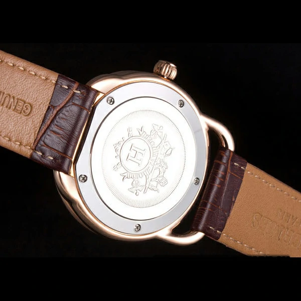 Hermes Classic Croco Leather Strap Multicolor Patterned Logo Dial new59408