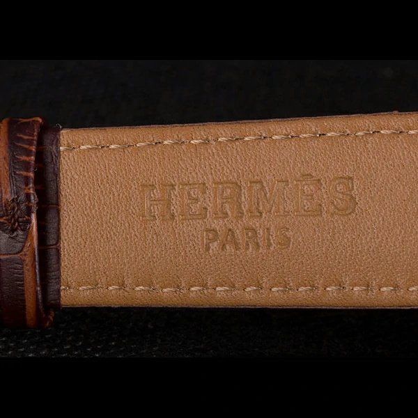 Hermes Classic Croco Leather Strap Multicolor Patterned Logo Dial new59408