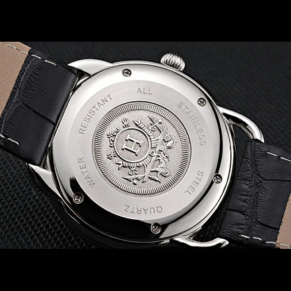 Hermes Classic Croco Leather Strap White Dial new59409