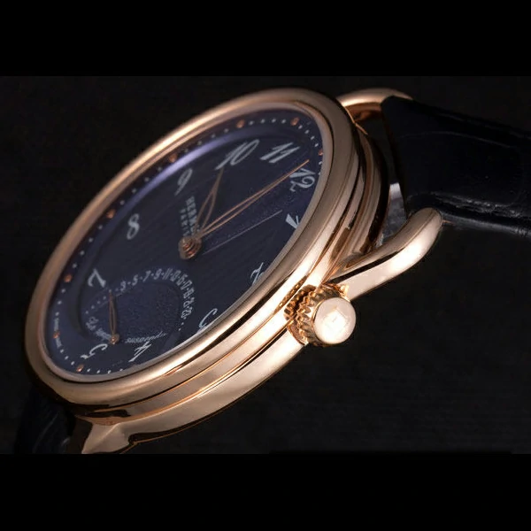 Hermes Classic Croco Leather Strap Navy Dial new59410