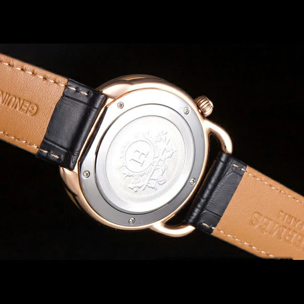 Hermes Classic Croco Leather Strap Navy Dial new59410