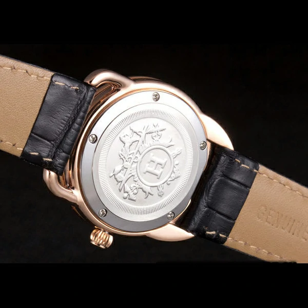 Hermes Classic Croco Leather Strap Multicolor Patterned Logo Dial new59412