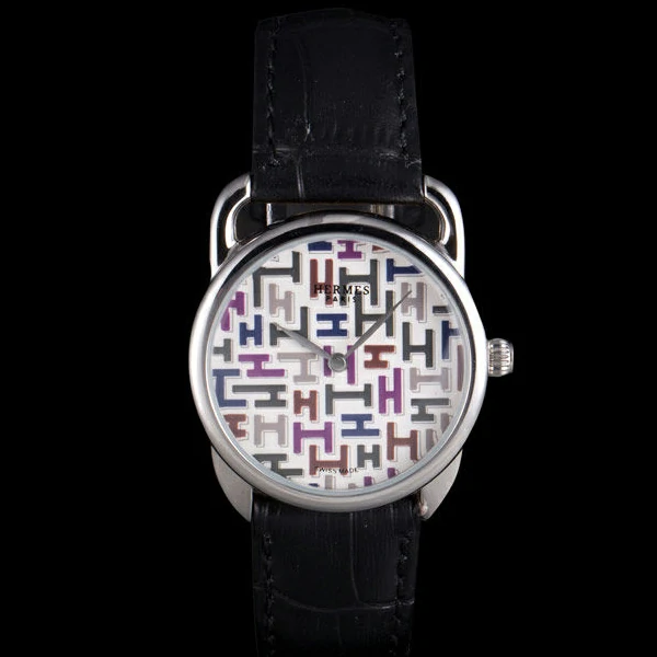 Hermes Classic Croco Leather Strap Multicolor Patterned Logo Dial new59413