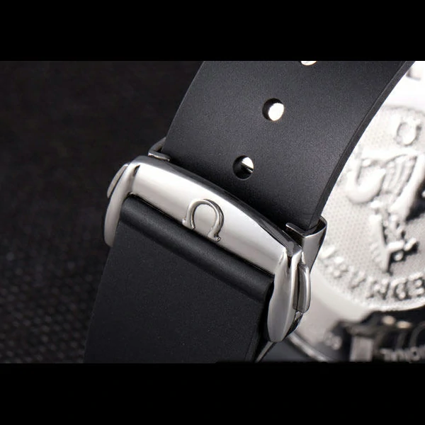 Omega Speedmaster Black Rubber Bracelet White Dial new59420