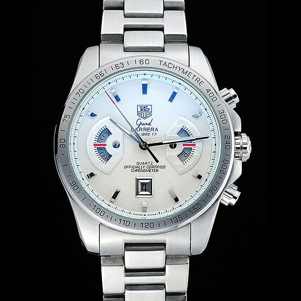 Tag Heuer Grand Carrera Stainless Steel Bracelet White Dial new59430