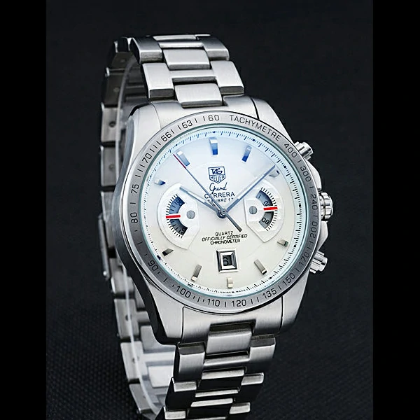 Tag Heuer Grand Carrera Stainless Steel Bracelet White Dial new59430