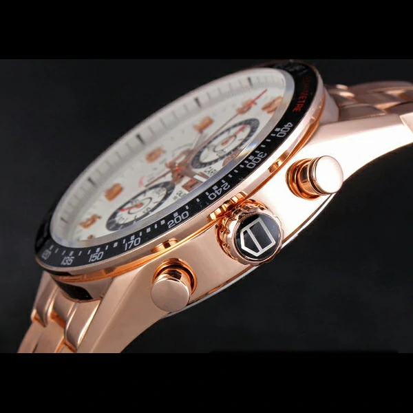 Tag Heuer Carrera Rose Gold Bracelet White Dial new59435