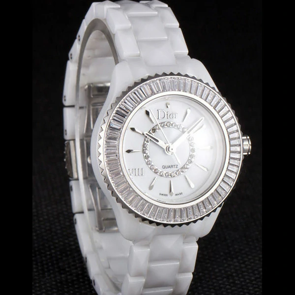 Dior VIII Baguette Cut White Diamonds with Diamond Encrusted Dial new59447
