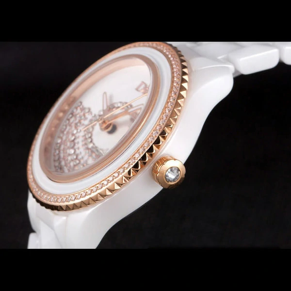 Dior VIII Grand Bal Rose Gold Bezel White Bracelet new59448
