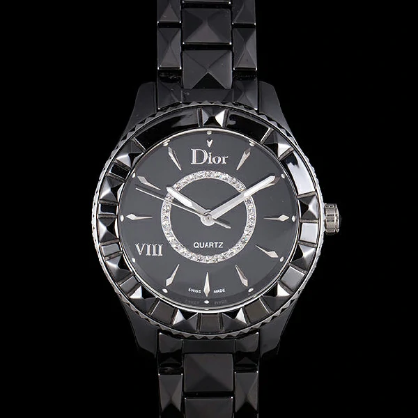 Dior VIII Ceramic Black Bezel Black Bracelet new59451