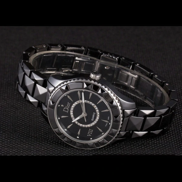 Dior VIII Ceramic Black Bezel Black Bracelet new59451