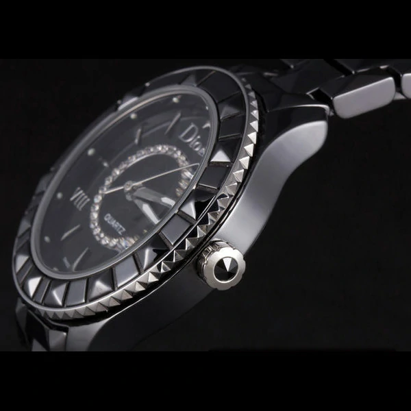 Dior VIII Ceramic Black Bezel Black Bracelet new59451