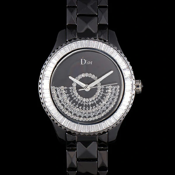 Dior VIII Baguette Cut White Diamonds with Diamond Encrusted Dial new59452