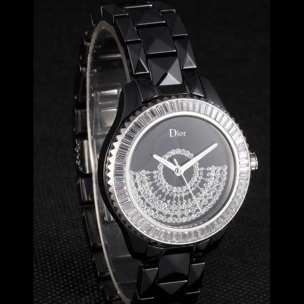 Dior VIII Baguette Cut White Diamonds with Diamond Encrusted Dial new59452