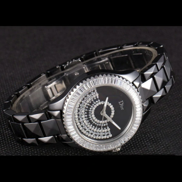 Dior VIII Baguette Cut White Diamonds with Diamond Encrusted Dial new59452