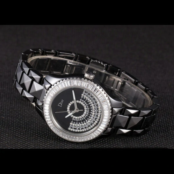 Dior VIII Baguette Cut White Diamonds with Diamond Encrusted Dial new59452