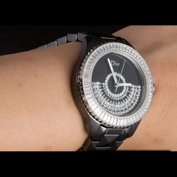 Dior VIII Baguette Cut White Diamonds with Diamond Encrusted Dial new59452