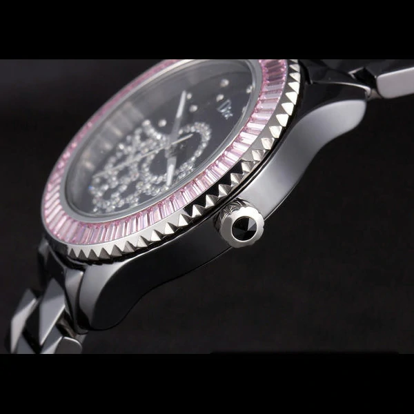 Dior VIII Baguette Cut Pink Diamonds with Diamond Encrusted Dial new59453